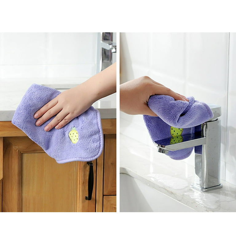Cheers.US Hand Bath Towel Kitchen Towels Dish Cloth Soft Polyester Hand  Towel - Hanging Loop - Machine Wash Ultra Absorbent Fast Drying 
