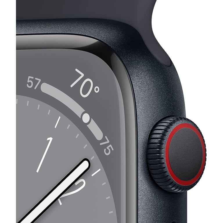 Apple Watch Series 8 GPS+Cellular, 41mm Midnight Case, M/L Band