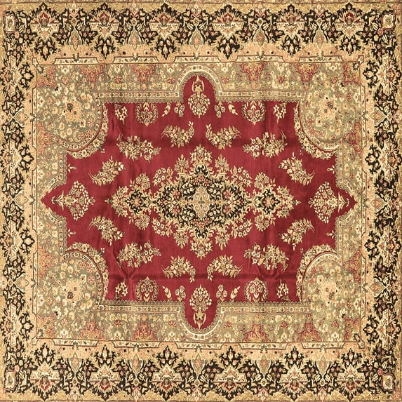 Ahgly Company Indoor Square Persian Brown Traditional Area Rugs, 7' Square