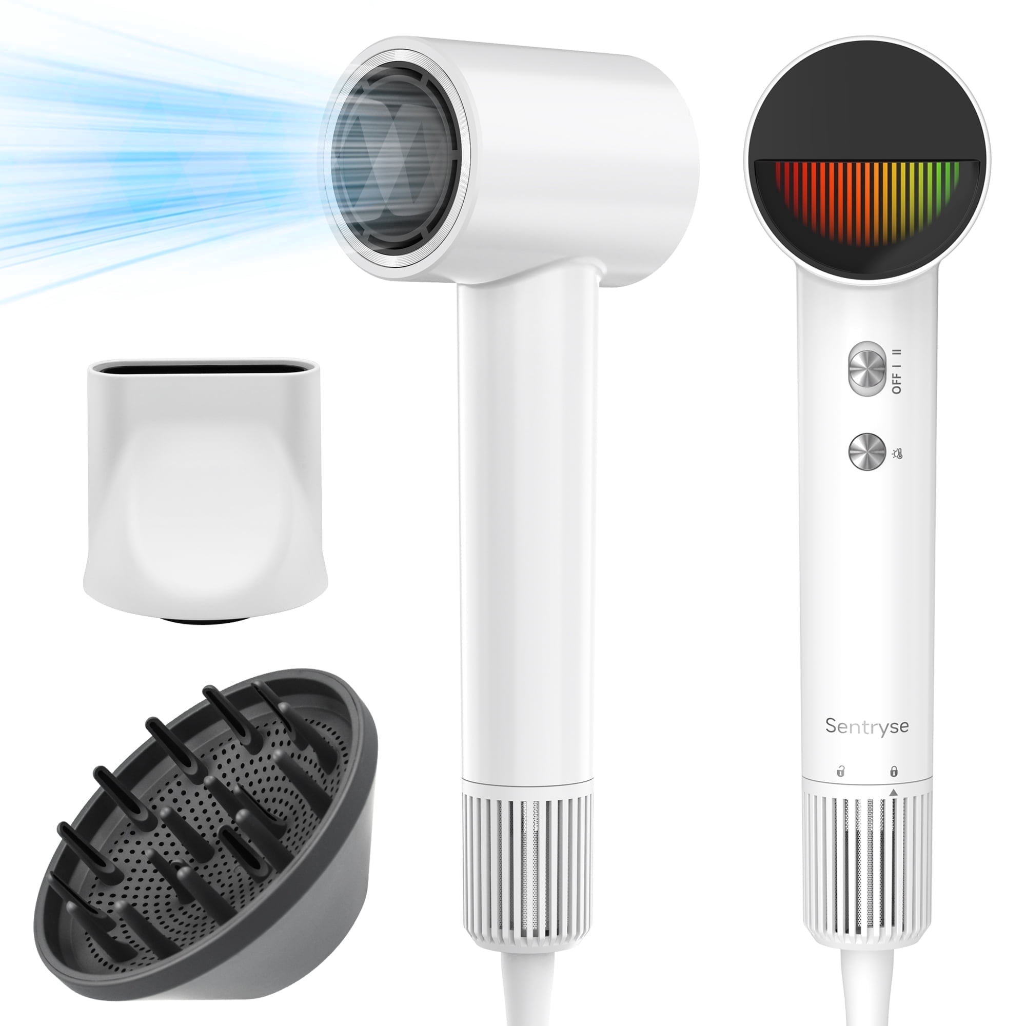 Ionic Hair Dryer with Diffuser, 1500W Fast Drying Blow Dryer, Lightweight Low Noise Negative Ion Hair Dryer for Curly, Thick & Frizzy Hair