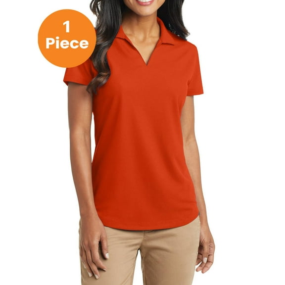 Port Authority L572 Ladies Dry Zone Grid Polo, Autumn Orange, 4XL, Plus Size Tops