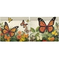 thumbnail image 3 of Coolnut 24 Inch Length Kitchen Curtains Flowers Butterflies 2 Panels Half Window Sheer Curtains Rod Pocket Farmhouse Short Drapes for Bathroom Cafe Basement Home Decor, 3 of 7