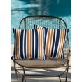 thumbnail image 4 of Outdoor Pillows Waterproof, Orange Navy Blue Striped Bedding Throw Pillows with Insert for Couch Sofa Bed, Modern Minimalist Ombre Lines 16x16 Inch Pillowcases Decorative Patio Pillow Set of 2, 4 of 8