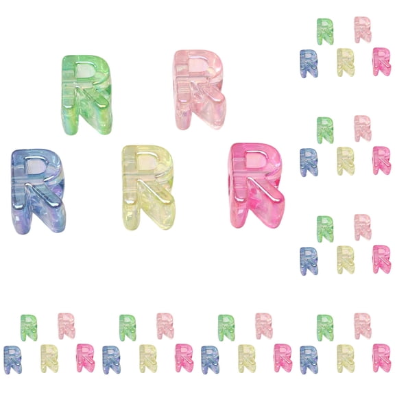 HONGLIN Alphabet Beads, Chunky Letter Beads with Large Hole, Acrylic Letter Charms for Paracord Bracelets, Keychains, Shoelaces, and DIY Crafts, 50 Pcs