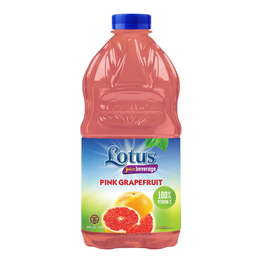 Lotus Pink Grapefruit Naturally Juice, 100% Vitamin C,Plastic Bottle 64 fl oz