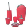 thumbnail image 4 of Juego de accesorios de baño de lujo: juego de baño de plástico con dispensador de jabón. rojo, 4 of 9
