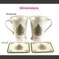 thumbnail image 7 of Pimpernel Christmas Tree 10 oz Mug & Coaster Set (4-Piece) -Unique Mug with Coaster for Tea, Coffee, Hot Chocolate - Durabe Melamine, Dishwasher & Microwave Safe - Mug & Coaster Gift Set, 7 of 7
