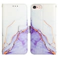 thumbnail image 2 of Allytech iPhone SE 2022 Case iPhone SE 3rd 2nd Gen Case, Slim Folio Flip Cover Kickstand Shockproof Protection Cards Slots Hand Wrist Wallet Case for Apple iPhone 8/7 SE 2020- White Purple, 2 of 7