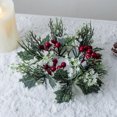 thumbnail image 5 of Christmas Candlestick Wreath Simulated Cherry Pinecone Garland Candle Holder Xmas Wreath Home New Year Party Dining Table Decor, 5 of 5