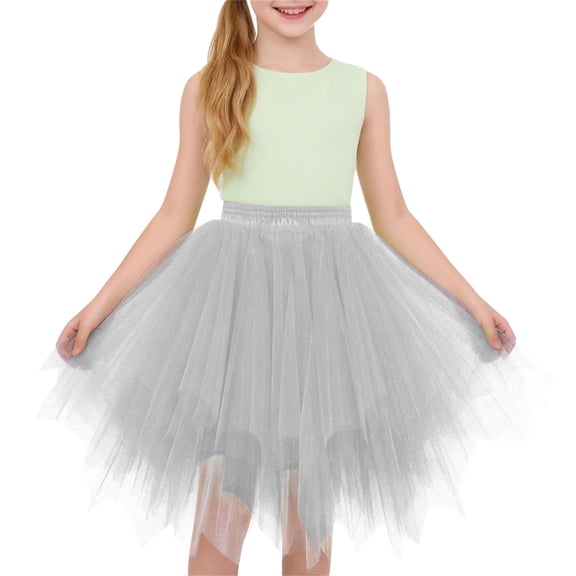 EnJoCho Girls Tutu Skirt 50s Vintag𝖾 Ballet Bubble Dance Skirts Cos-play Festival Party Skirts Flower Puffy Mesh Short Dress