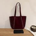 thumbnail image 2 of SPEKSEE Women Faux Suede Rivet Tote Bag Solid Color Shoulder Bag Underarm Bag Handbag Large Capacity for Daily Travel, 2 of 18
