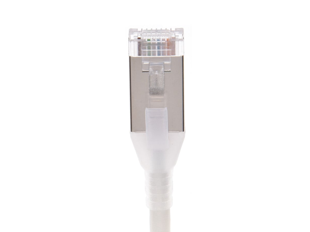 Monoprice Cat6A Ethernet Patch Cable - 25 Feet - White | Snagless, Double Shielded, Component Level, CM, 30AWG, Computer Networking Cable LAN Modem Router - SlimRun Series