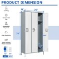 thumbnail image 3 of Fesbos Locker, Metal Locker for Employees, Large Steel Storage Locker Cabinet-3 Doors Lockers Organizers for School Gym Home Office Staff,Unassembled, 3 of 8