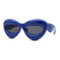 thumbnail image 2 of Womens Funky Balloon Thick Cat Eye Retro Plastic Sunglasses Blue Black, 2 of 4