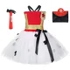 thumbnail image 2 of Disfraz de perro dálmata de patrulla para niñas, vestidos de fiesta de cumpleaños, vestido de tutú de bombero, cachorro, Marshall, disfraces de Halloween para niñas, 2 of 5