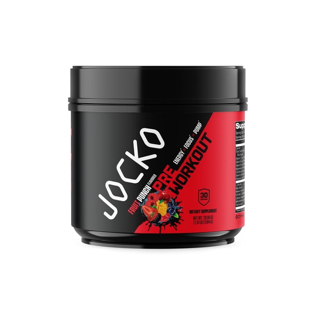Ponche de frutas Jocko Fuel High Stim con bajo contenido de azúcar, 594 g, antes del entrenamiento