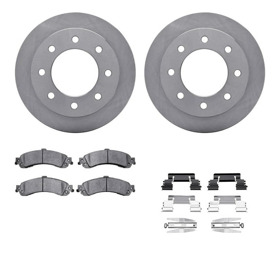 Dynamic Friction Company Rear Brake Rotors with Heavy Duty Brake Pads includes Hardware 6212-48053