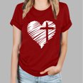 thumbnail image 1 of Pntutb Hauts pour Femmes Liquidation Mode Féminine Hauts Imprimés Manches Courtes Chemisier Col Rond T-Shirt Hauts, 1 of 4