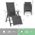 thumbnail image 3 of Costway Chaise Pliante Inclinable Chaise Rembourrée Cadre Aluminium Réglable, 3 of 10