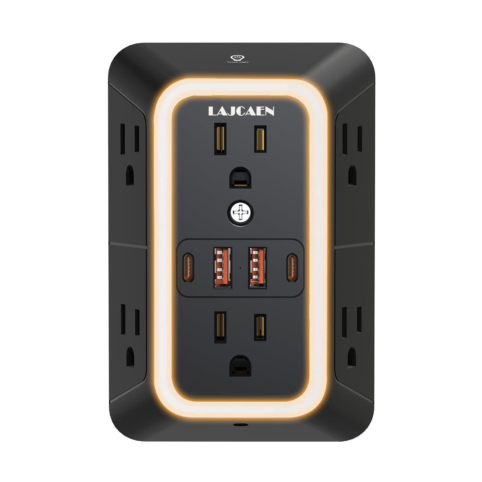 LAJCAEN 6-Outlet Surge Protector Power Strip with USB