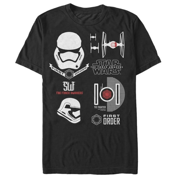 Men's Star Wars The Force Awakens First Order Logo  Graphic Tee Black X Large