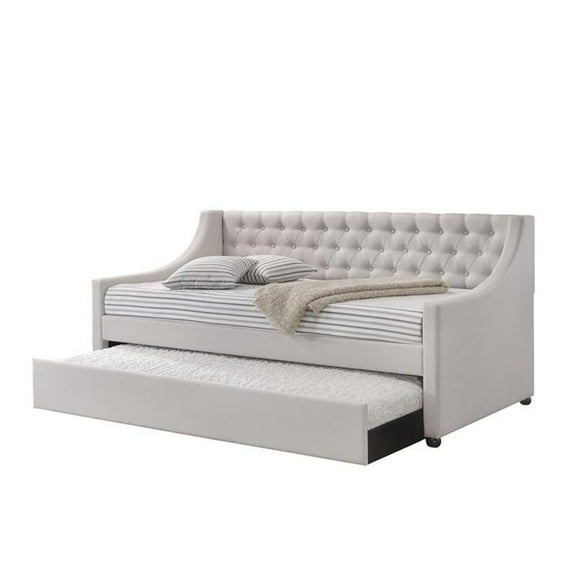 Bowery Hill Modern Twin Daybed and Trundle in Fog