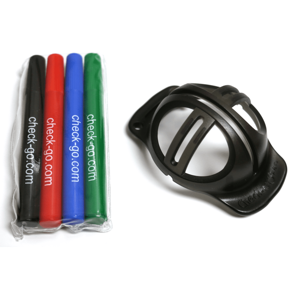 Check Go Ball Liner w/ 4 Color Pens Golf Marker Alignment Aid
