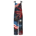 thumbnail image 5 of Cavosen Overalls for Women Independence Day Oversized Patriotic Jumpsuits Wide Leg Long Overalls with Pocket Red White and Blue Going Out Rompers, 5 of 5