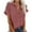 Bean Red, variant on Womens Button Down Shirts Pocket Cap Sleeve Solid Color Tops