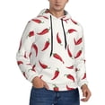 thumbnail image 2 of Pofeuu Chili Print Mens Casual Hooded Collar Drawstring Hoodies Pullover Sweatshirts Casual Long Sleeve Shirts-4X-Large, 2 of 7