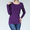 thumbnail image 5 of Leesechin Maternity Shirts V-Neck Long Sleeve Bandage Solid Color Breast-Feeding Pregnant Nursing Blouse Tops, 5 of 7