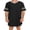 Black, variant on Gureui Men Soft Summer Pajamas Short Sleeve V Neck Stripe Irregular Hem Casual Loose Long Sleepshirts Unisex Comfy Sleepwear