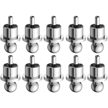 Audiocrast 10x RCA Dust Caps, Rhodium Plated Copper RCA Protective Caps RCA Noise Stopper HiFi RCA Shorting Protective Covers for RCA Chassis RCA Sockets RCA Plug Jacks to Prevent Dirt, RF, RFI, EMI