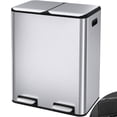 thumbnail image 1 of Pirecart 16 Gallon Stainless Steel Garbage Can, 2 x 8 Gallon Dual Trash Can, Kitchen Garbage Bin with Soft-Close Lids, 2 Inner Buckets & 2 Built-in Box for Odor Control, 1 of 12