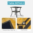 thumbnail image 6 of TOTAL 3 Piece Rocking Chair Patio Bistro Set Balcony Chairs Iron Conversation Sets Outdoor Furniture with Glass Coffee Table for Porch Poolside Lawn (Blue, Curved Armrest), 6 of 7