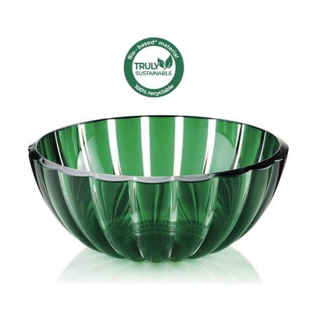Guzzini Dolcevita Green Bowl Medium 7.9 inches 20 cm Bio-Based Plastic Emerald Indoor Outdoor Entertainment