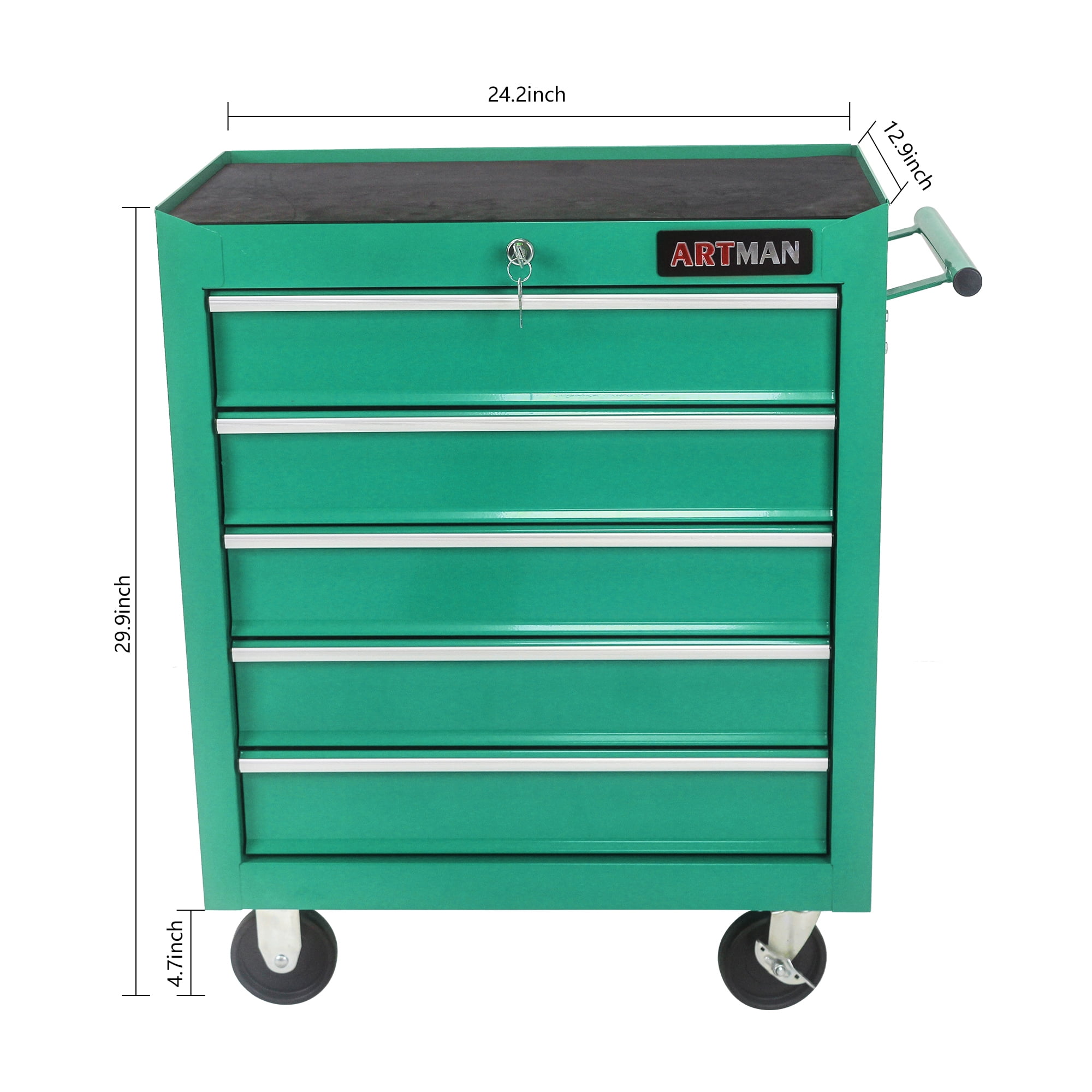 ARTMAN 5 Drawer Storage Tool Chest for Garage Storage with 4 Wheels and Locking System for Workshop Garage Warehouse