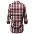 thumbnail image 2 of FashionOutfit Women's Long Sleeve Lightweight Plaid Button Down Shirt, 2 of 4