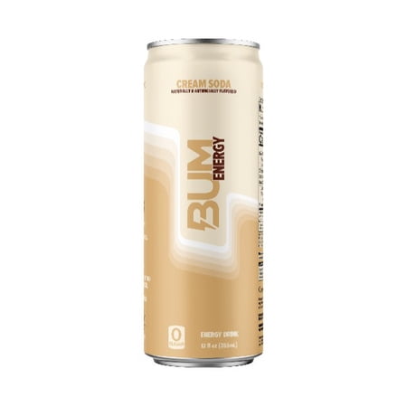 Bum Energy Cream Soda Energy Drink, 112 mg Natural Caffeine, 12 fl oz Can