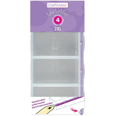 Craft Mates Lockables Double Organizer, 9" x 4.25" x 1.25", 4 Compartments