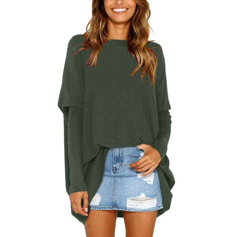 Oversized T Shirt For Women Tunic Tops To Wear With Leggings Long Sleeve  Fall Sweaters Dressy Tops Gifts For Women 