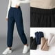 thumbnail image 3 of Pantalones anchos de algodón para mujer, otoño e invierno, pantalones gruesos y cálidos para mujeres de mediana edad y mayores, pantalones casuales de algodón rectos de talla grande para, 3 of 5