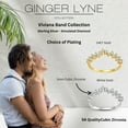 thumbnail image 3 of Viviana Half Eternity Ring for Women Sterling Silver CZ Anniversary Band Stackable Chevron Curve by Ginger Lyne, 3 of 6