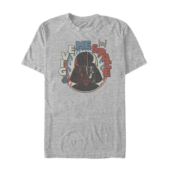 Men's Star Wars Give Me Space Darth Vader Circle Graphic Tee Athletic Heather Medium