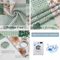 thumbnail image 4 of Boho Spring Floral Blackout Curtains for Bedroom/Living Room, Thermal Insulated Kitchen Curtains, Retro Flowers Plants Patchwork Grid Green Grommet Darkening Window Treatment Drapes 42"x63"x2, 4 of 8