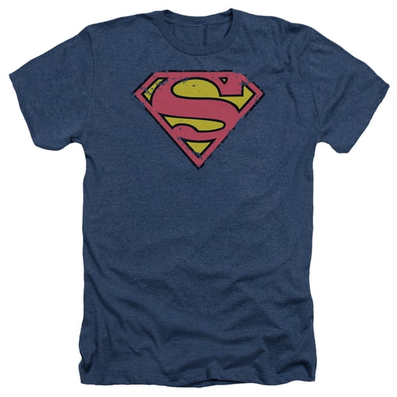 Superman - Distressed Shield - Heather Short Sleeve Shirt - XX-Large