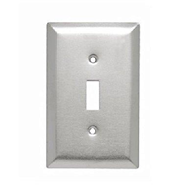 1pcs-Cooper 93071 Single Toggle Stainless Steel Standard Size Wallplates 1-Gang 