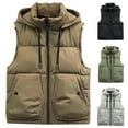 thumbnail image 5 of ZACPNCV Men's Winter Puffer Vest Sleeveless Warm Zipper Lightweight Jacket Vest with Removable Hood, 5 of 5