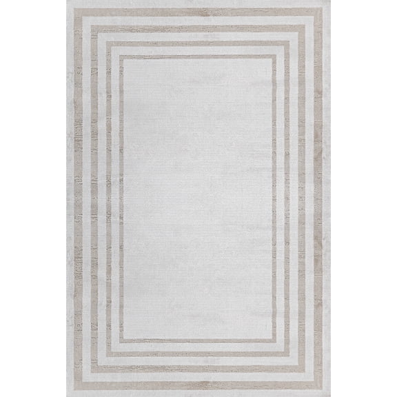 Grey Framed Area Rugs for Living Room Washable Rugs Boho Moroccan Area Rug Soft Neutral Geometric Bohemian Carpet Distressed Indoor Rug for Bedroom Dining Room Office Foldable Nonslip Rug