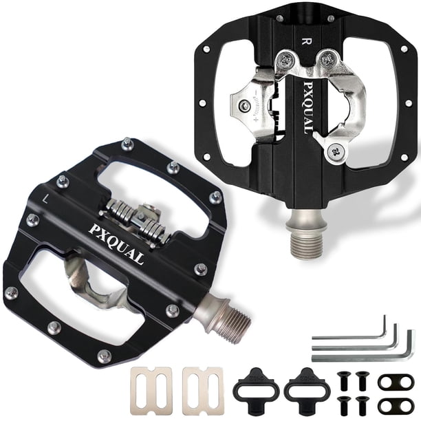 Pedales de bicicleta pxqual SPD sin clips y plataforma plana para MTB/carretera